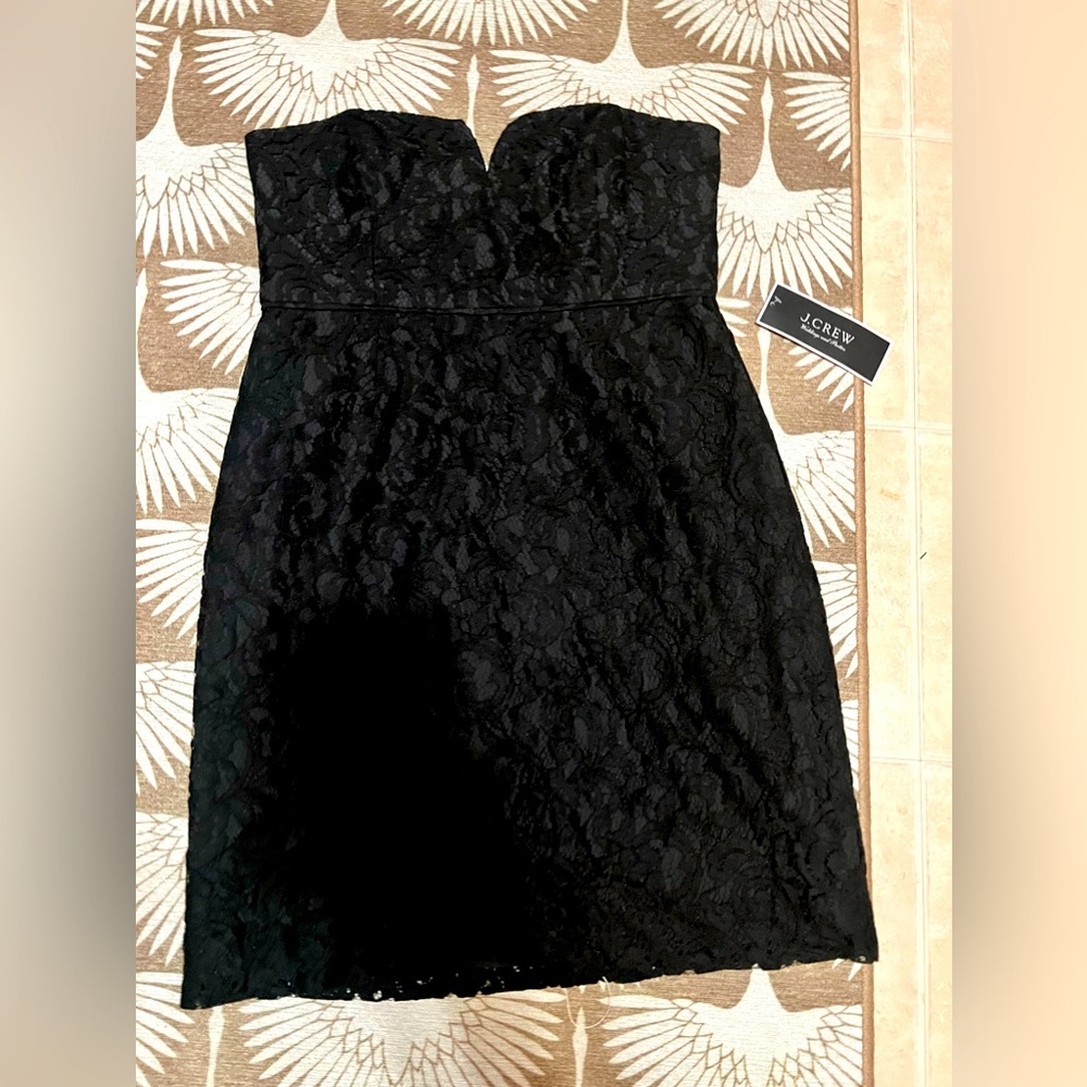 J. Crew Black Lace Mini Dress